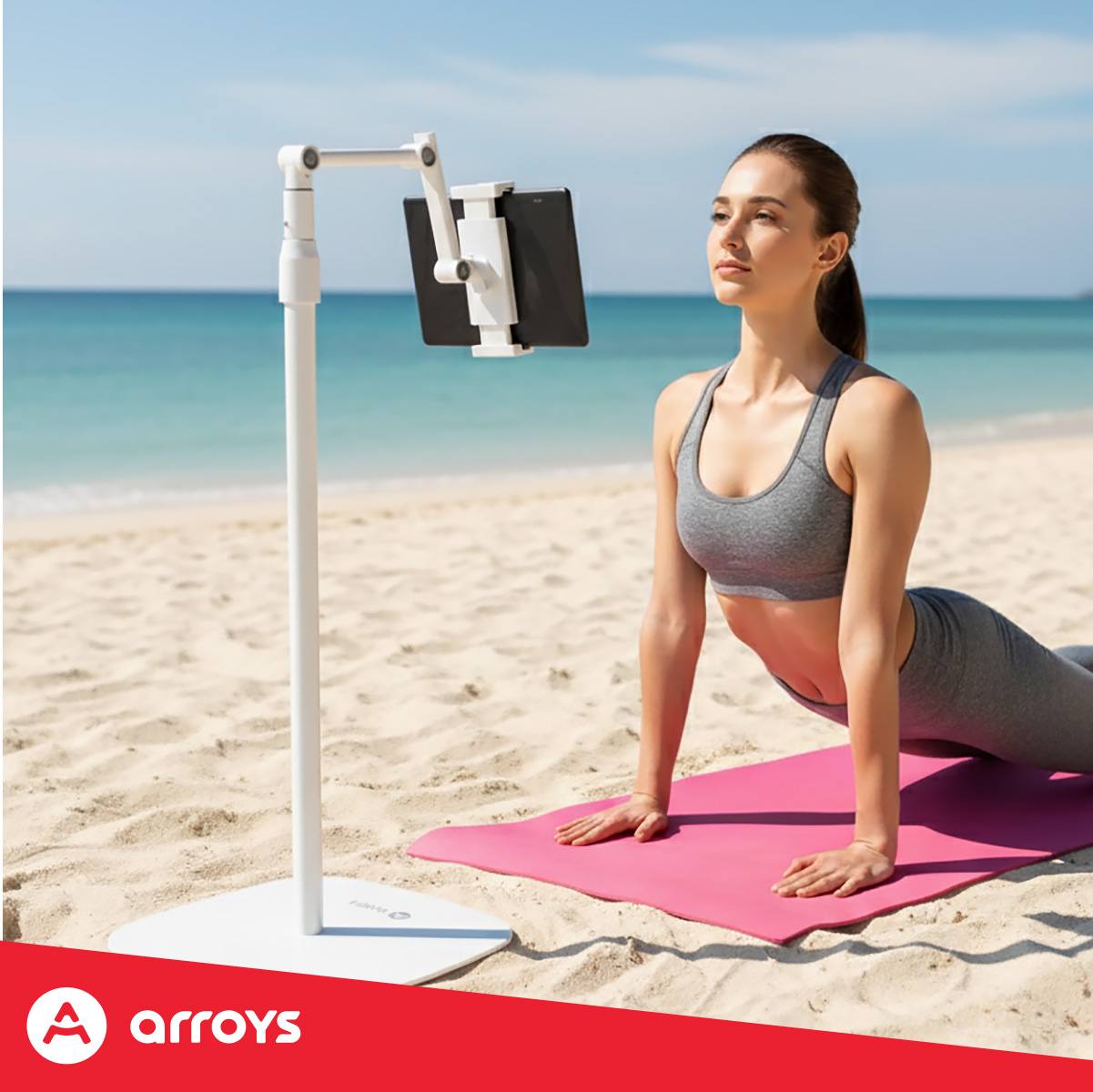 подставка напольная для планшета Arroys F-LU14 white