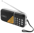 портативный радиоприемник с аккумулятором MAX МR-321 черный/серебристый
