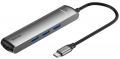 многопортовый адаптер для ноутбука Baseus Six-in-one smart HUB docstation grey