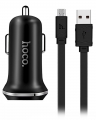 автомобильное зарядное устройство Hoco Z1 2USB 2.1A + micro cable black