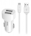 автомобильное зарядное устройство Hoco Z2A 2USB 2.4A + micro cable white