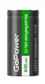 литиевый аккумулятор GoPower Li-ion 16340 650mAh без защиты 