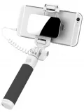 монопод для селфи с зеркалом Rock Mini Selfie stick with wire control &amp; mirror black