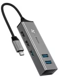 USB концентратор 3.0 Baseus Cube Type-C to USB3.0*3+USB2.0*2 HUB Adapter dark gray
