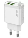 зарядное устройство LDNIO A321 2USB*3,1A + кабель micro USB white
