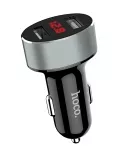 автомобильное зарядное устройство с дисплеем Hoco Z26 high praise dual port car charger with digital display black
