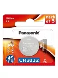 литиевая батарейка Panasonic CR2032-5BL 
