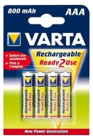 аккумулятор Varta 800 mAh R03/AAA Ready2Use-4BL