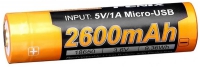 аккумулятор с USB портом Fenix ARB-L18 18650 USB Li-Ion 2600mAh, защищенный аккумулятор с USB портом Fenix ARB-L18 18650 USB Li-Ion 2600mAh, защищенный