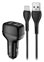 автомобильное зарядное устройство Hoco Z36 Leader 2USB 2.4A + TypeC cable