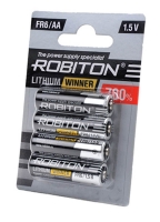 литиевые батарейки (4 шт.) Robiton WINNER R-FR6/AA-BL4