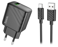 быстрое зарядное устройство с кабелем Hoco CS21A Rich single port QC3.0 charger set(Type-C)