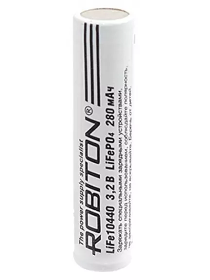 литиевый аккумулятор 3.2v Robiton LiFe10440 280mAh без защиты