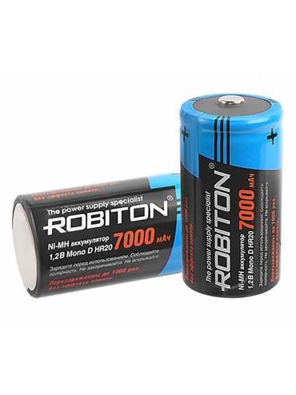 аккумуляторы (2 шт) Robiton 7000MHD R20/D-SR2