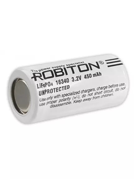 аккумулятор 3.2V Robiton LiFe16340 450mAh без защиты