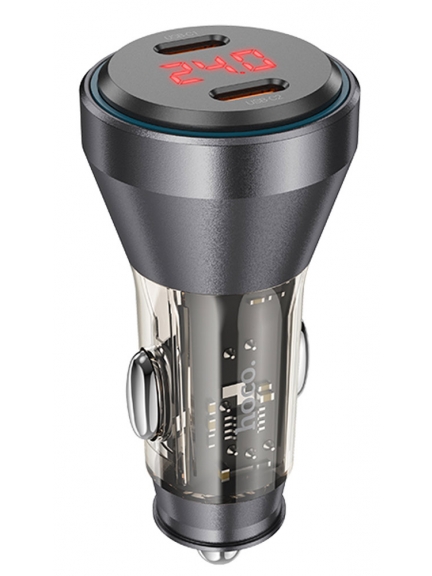 зарядка для телефона в машину Hoco NZ12C Graceful PD60W(2C) car charger with digital display