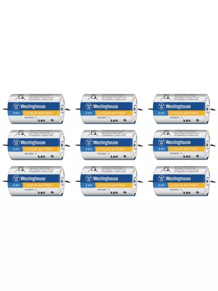 литиевые промышленные батарейки Westinghouse ER 34615Y (D) axial wires 9шт.