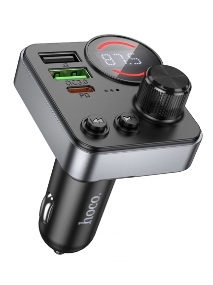 зарядка для телефона в машину с FM трансмиттером Hoco E86 Alegria 48W dual port PD30W+QC3.0 car BT FM transmitter