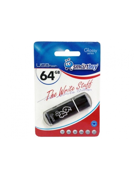 флешка USB SmartBuy Glossy series 64Gb black