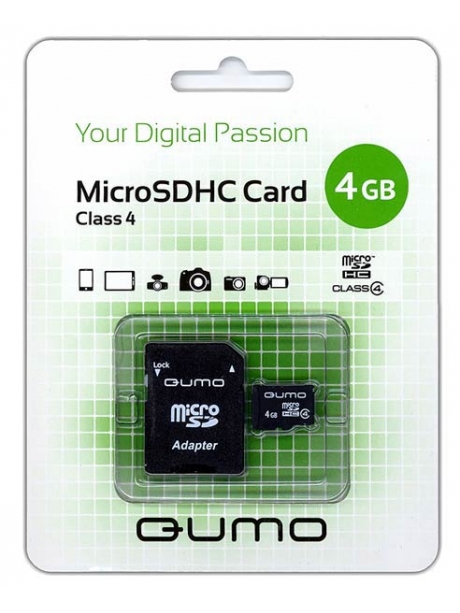 карта памяти QUMO 4Gb microSDHC Class 4 