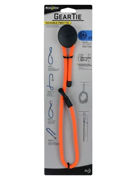 стяжка многоразовая Nite Ize Gear Tie Dockable Twist Tie 24" оранжевый