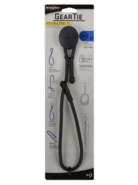 стяжка многоразовая Nite Ize Gear Tie Dockable Twist Tie 24" черный
