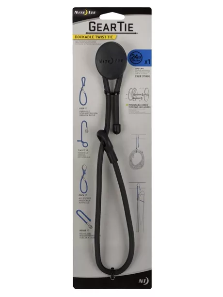 стяжка многоразовая Nite Ize Gear Tie Dockable Twist Tie 24" черный