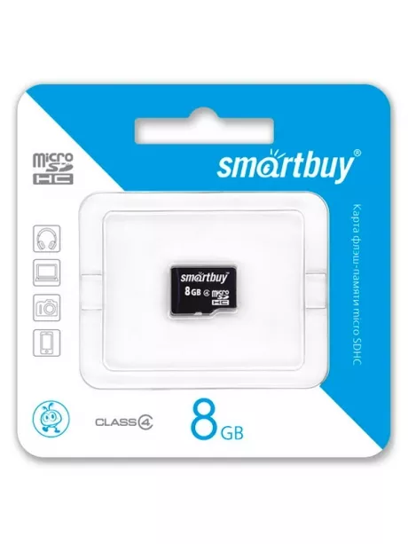 карта памяти SmartBuy 8Gb microSDHC Class 4 без адаптера 