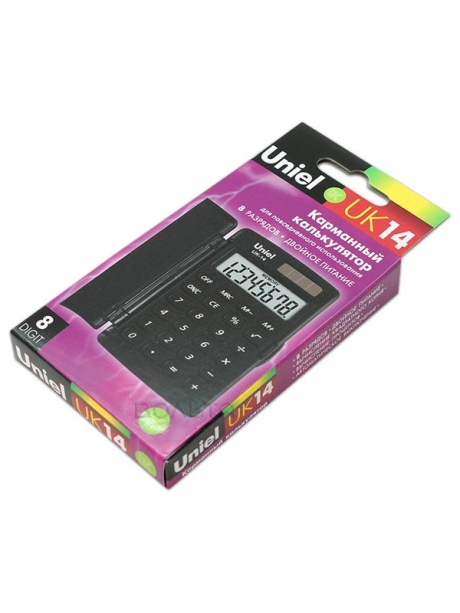 карманный калькулятор Uniel UK-14 black