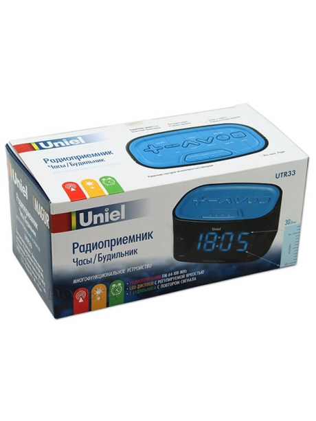электронные часы настольные Uniel UTR-33 black/green