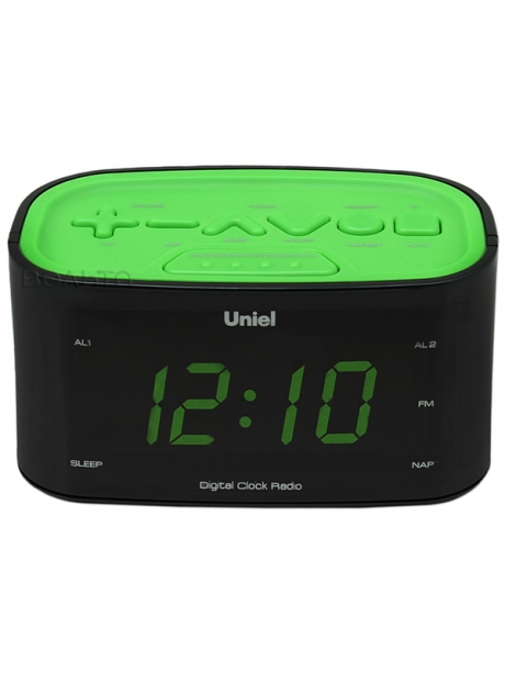 электронные часы настольные Uniel UTR-33 black/green