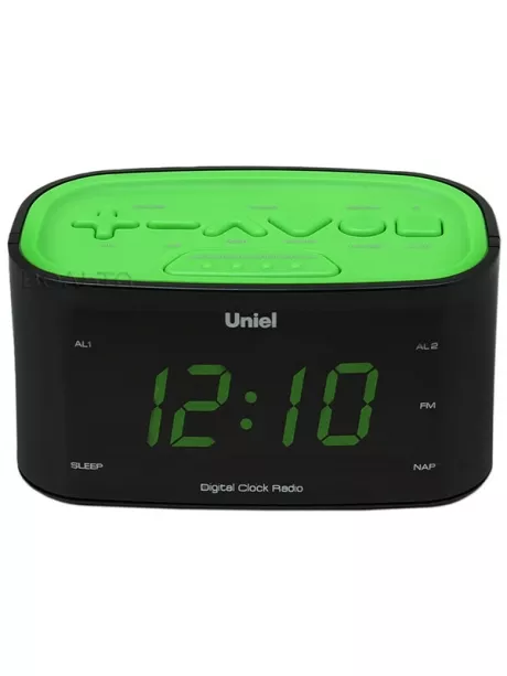 электронные часы настольные Uniel UTR-33 black/green