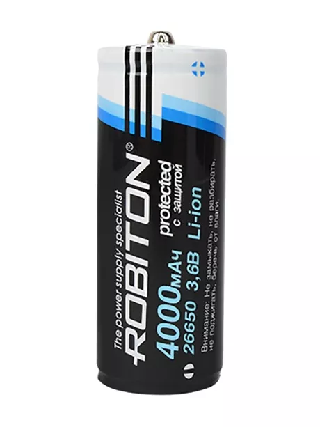 аккумулятор Robiton 26650 Li-Ion 4000 mAh, защищенный 