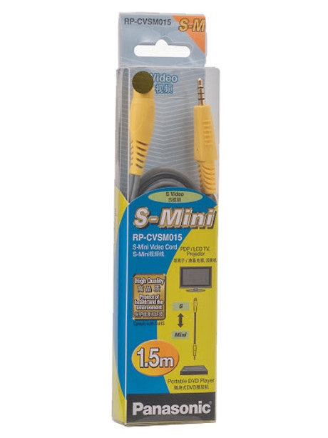 кабель межблочный Panasonic S-Video-Mini (m-m) 1,5м (RP-CVSM015GK) 