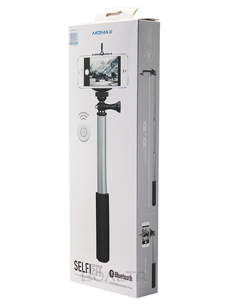 монопод для селфи Momax SelfiFit Bluetooth Selfi Pod KMS1 silver