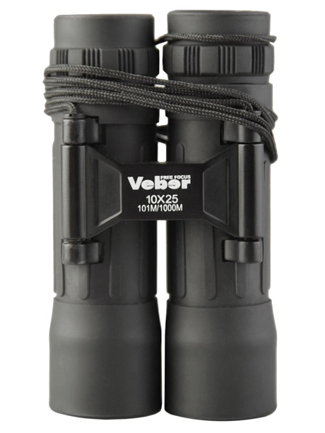 бинокль Veber БП 10x25 FF черный