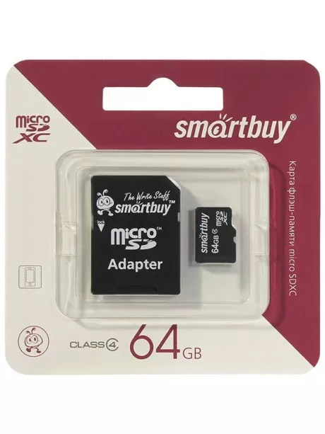 карта памяти SmartBuy 64Gb microSDXC Class 4 