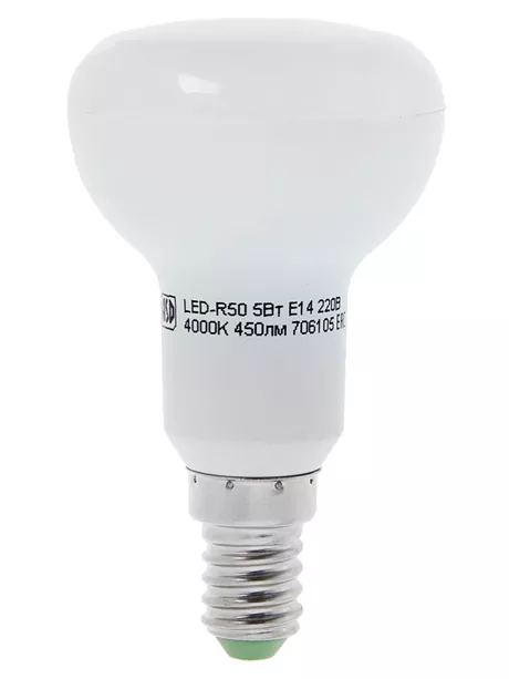 светодиодная лампа ASD LED-R50-standard 5Вт 160-260В Е14 4000К 