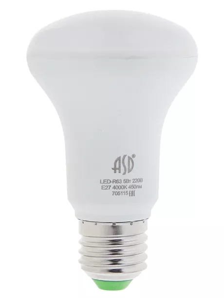 светодиодная лампа ASD LED-R63-standard 5Вт 160-260В Е27 4000К 