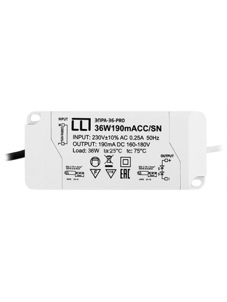 электронный пускорегулирующий аппарат LLT ЭПРА-36-PRO 36Вт серии ЕМС PRO LLT 