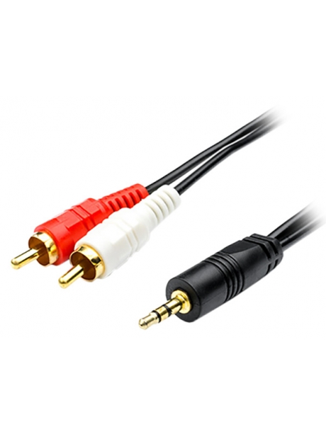переходник ATcom 1.8 m jack3.5(m)->2RCA(m) 