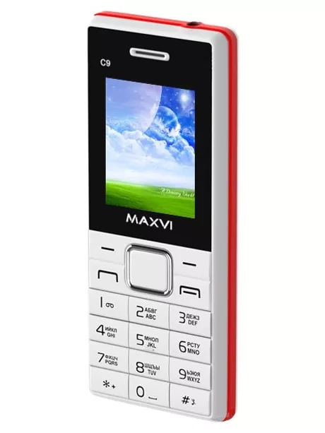 мобильный телефон Maxvi C9 white-red