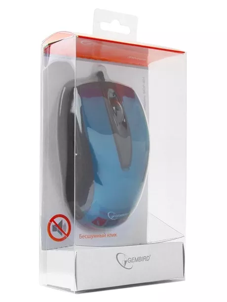 бесшумная мышь Gembird MOP-405 blue