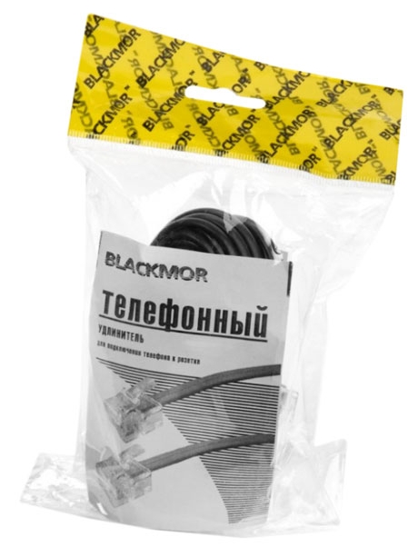 телефонный шнур RJ11 BLACKMOR NTE10 черный