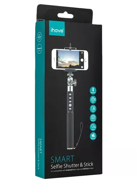 монопод для селфи iHave Selfie Shutter &amp; Stick grey