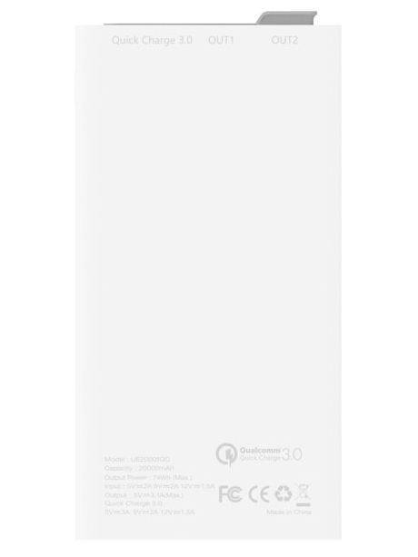 внешний аккумулятор Energizer Power Bank UE20001QC 20000 mAh QC 3.0 white