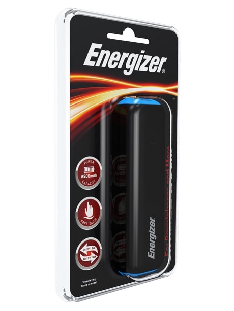 внешний аккумулятор Energizer Power Bank UE2507 2500 mAh black blue