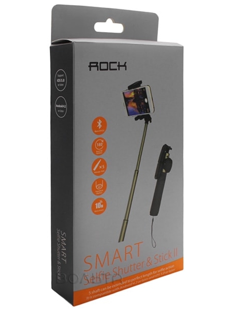 монопод для селфи Rock Selfie Shutter &amp; Stick II 15см-60см golden