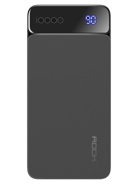 внешний аккумулятор с USB type C Rock Power Bank P38 10000 mAh with Display grey