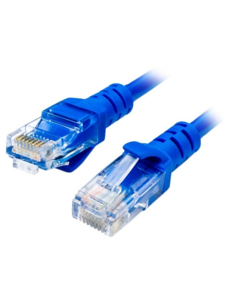 патч-корд ATcom UTP, 0.5 m, литой, RJ45, Cat.5e синий